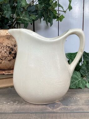 Vintage Ironstone 6” Pitcher Crazing Staining Farmhouse Decor Rustic Distressed